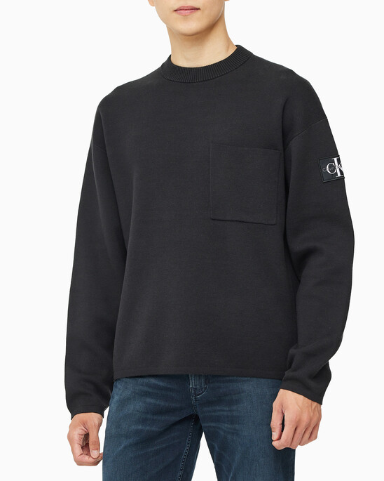 남성 릴렉스핏 모노그램 로고 스웨터