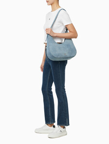 Buy 여성 로고 데님 볼드 크레센트 크로스오버 백 in color DENIM