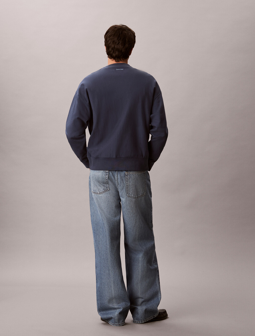 Buy 배기핏 진 in color Mid Blue
