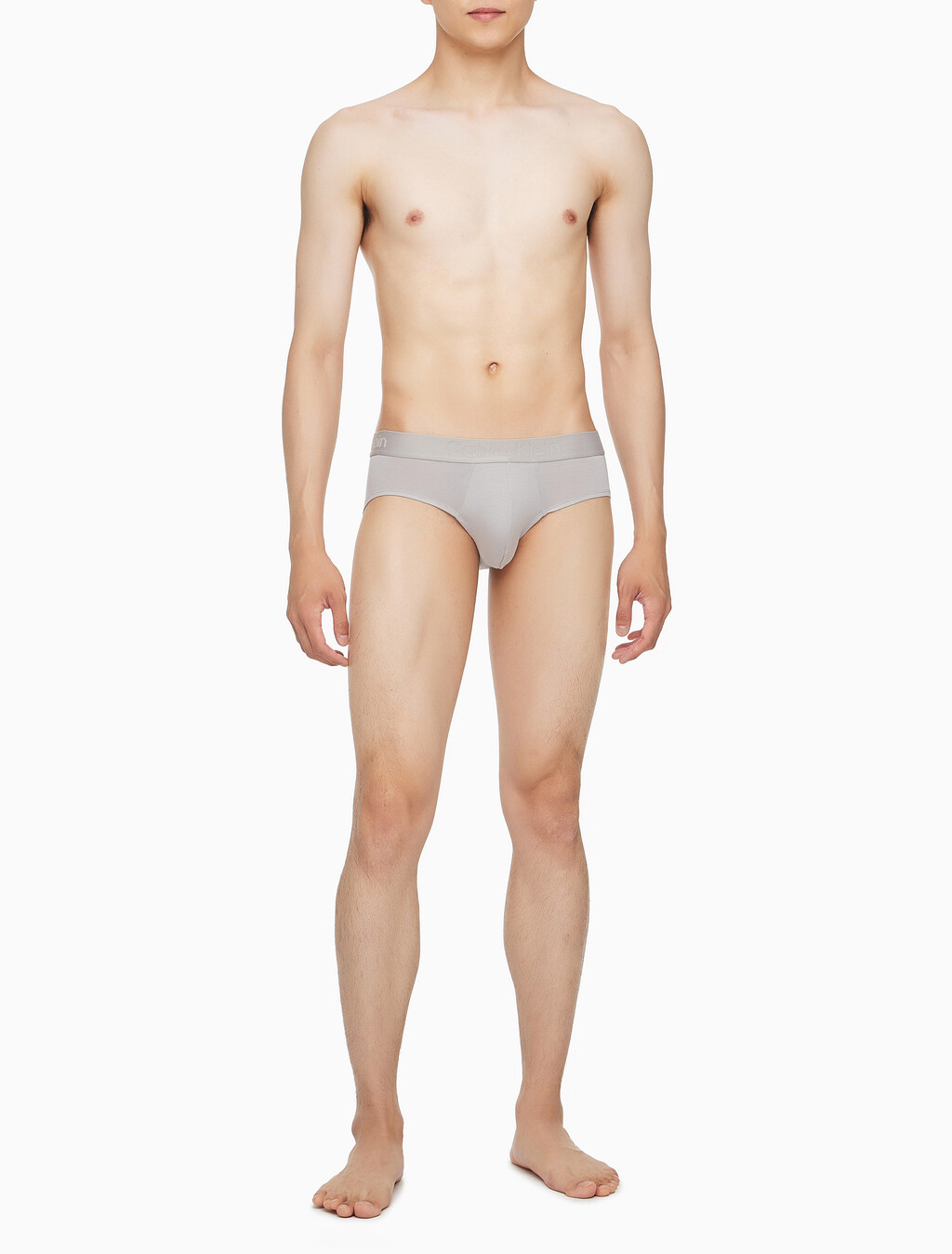 Buy 남성 CK 블랙 실크 니트 힙브리프 in color LIGHT GREY
