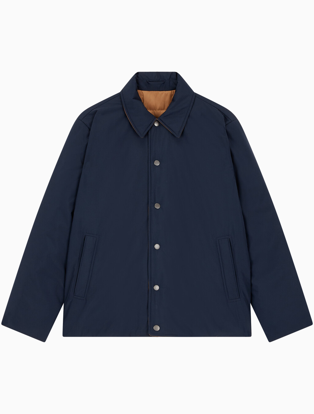 Buy 남성 리버서블 패디드 셔츠 자켓 in color NAVY/BROWN