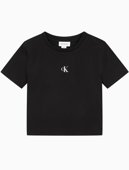 여성 슬림핏 베이비 크롭 반팔 티셔츠