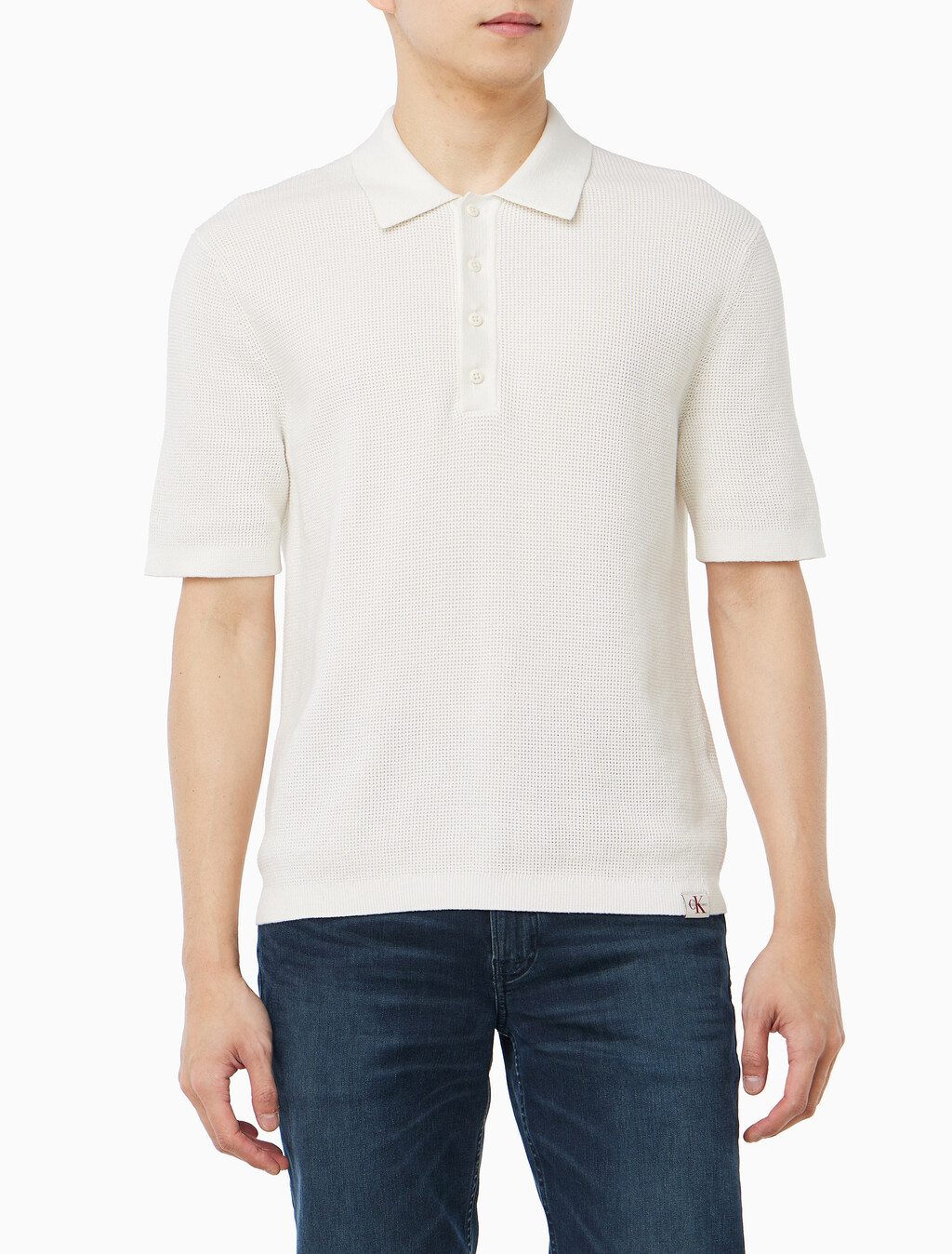 Buy 코튼 와플 폴로 칼라 스웨터 in color TOFU