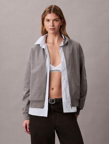 Buy 여성 프렌치 테리 그래픽 풀 집업 in color MEDIUM GREY HEATHER