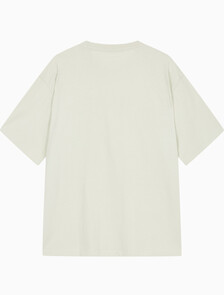 Buy 남성 릴렉스 핏 블락 그래픽 자수 반팔 티셔츠 in color BONE WHITE