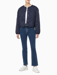 Buy 여성 라이트웨이트 AOP 퀼티드 라이너 자켓 in color Navy