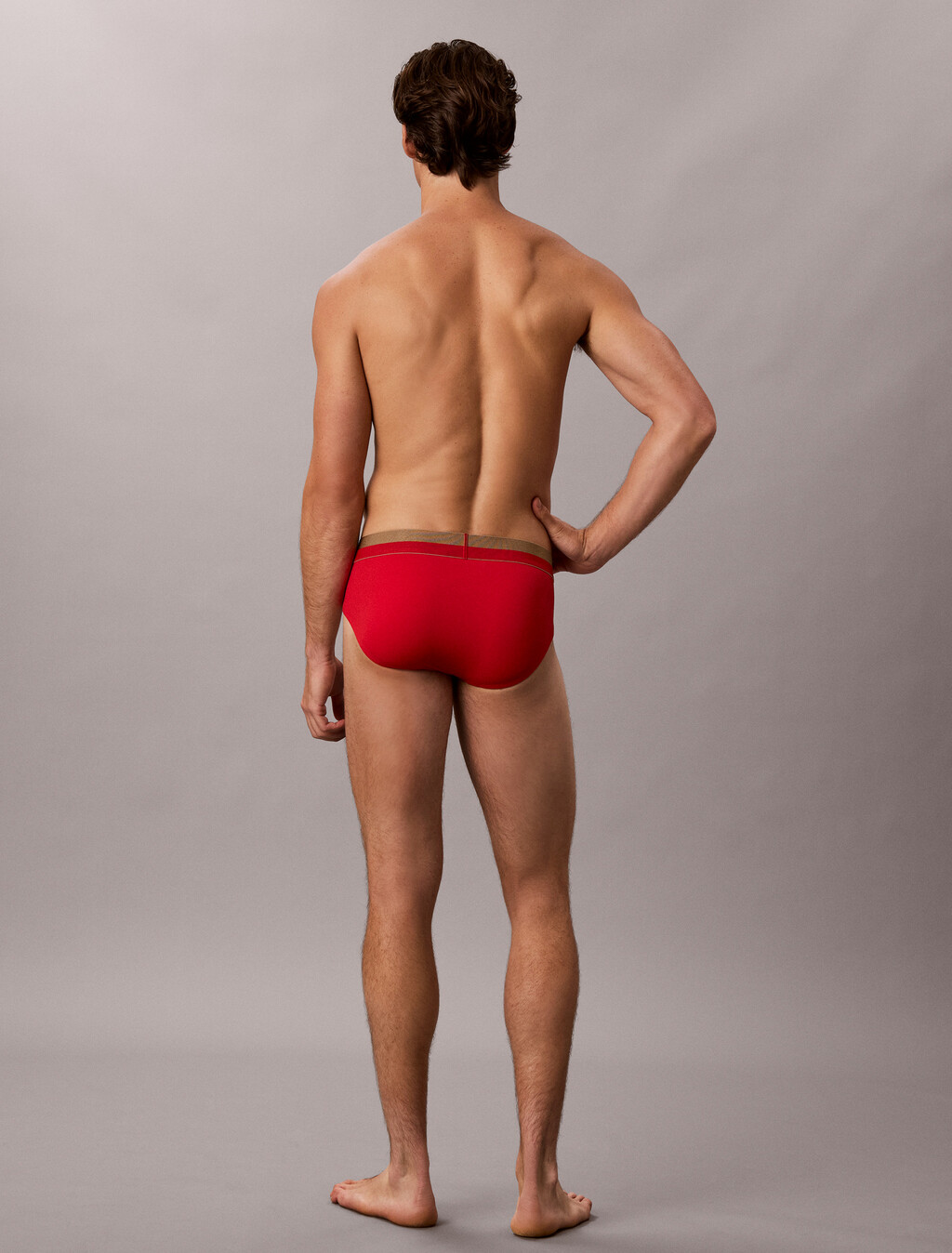 Buy 남성 브러시드 마이크로파이버 스트레치 힙브리프 in color GOJI BERRY W/ BRONZE WB