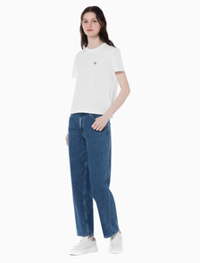 Buy 여성 90's 스트레이트핏 미드블루 데님 in color MID BLUE BACK EMBRO