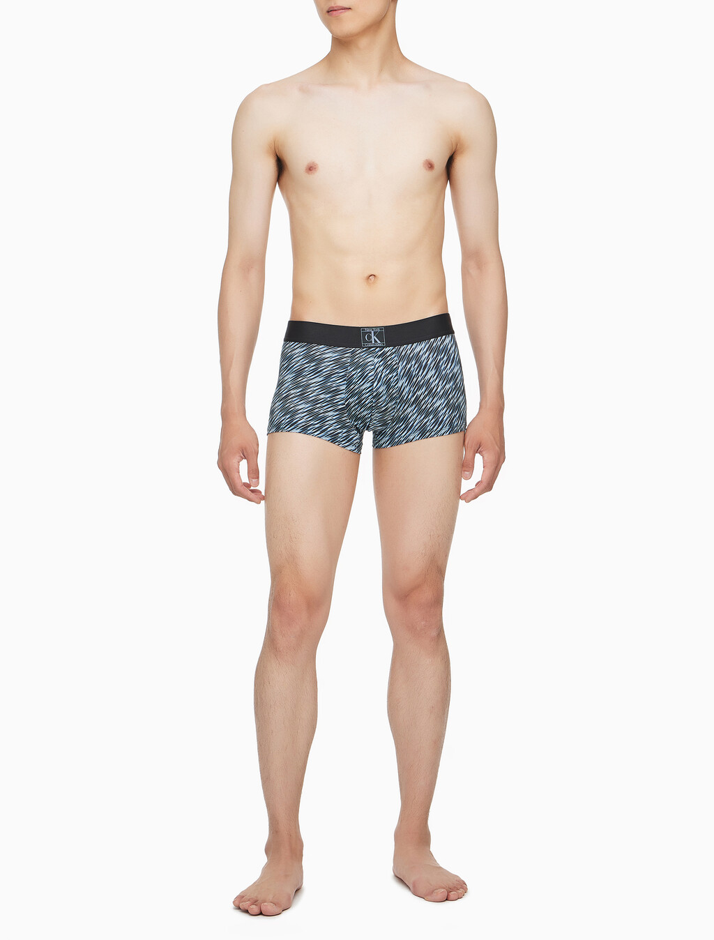 Buy 남성 CK 1996 마이크로 싱글 로우 라이즈 드로즈 in color SALT AND PEPPER PRINT_TROPOSPHERE