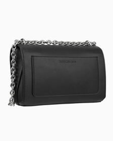 Buy 여성 CKJ 스컬티드 체인 크로스백 in color BLACK