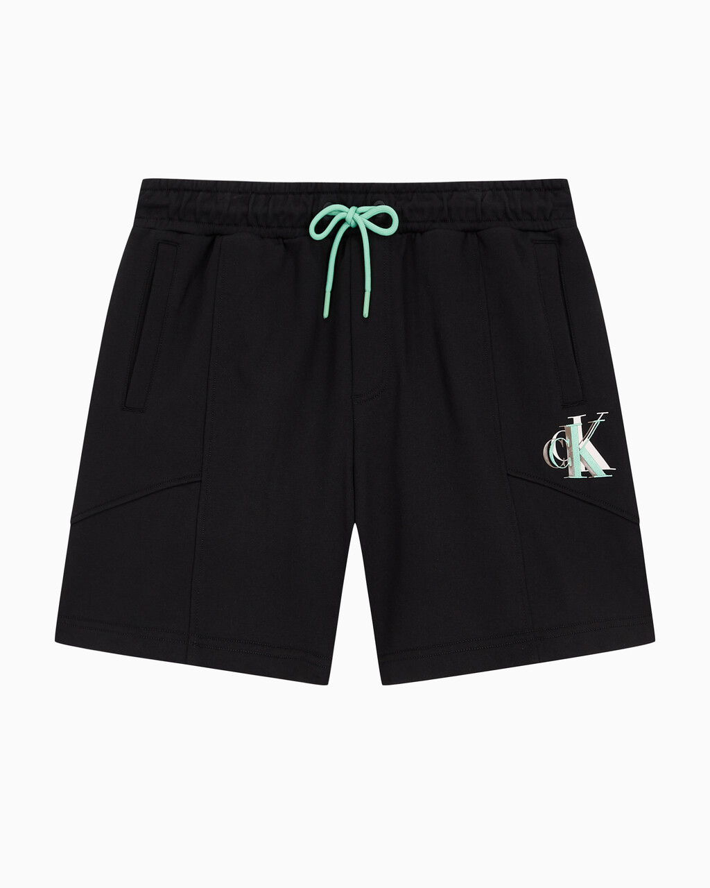 Buy 남성 시즈널 트리플 모노그램 스웨트 쇼츠 in color CK BLACK