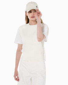 Buy 여성 캐시미어 백 디테일 탱크 in color WHITE