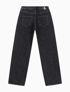 Buy 여성 90's 스트레이트핏 블랙 데님 in color WASHED BLACK LOGO LACE