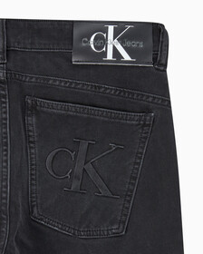 Buy 남성 바디핏 스트레치 블랙 데님 in color WASHED BLACK LOGO LACE