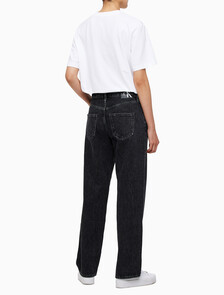 Buy 여성 90's 스트레이트핏 블랙 데님 in color WASHED BLACK LOGO LACE