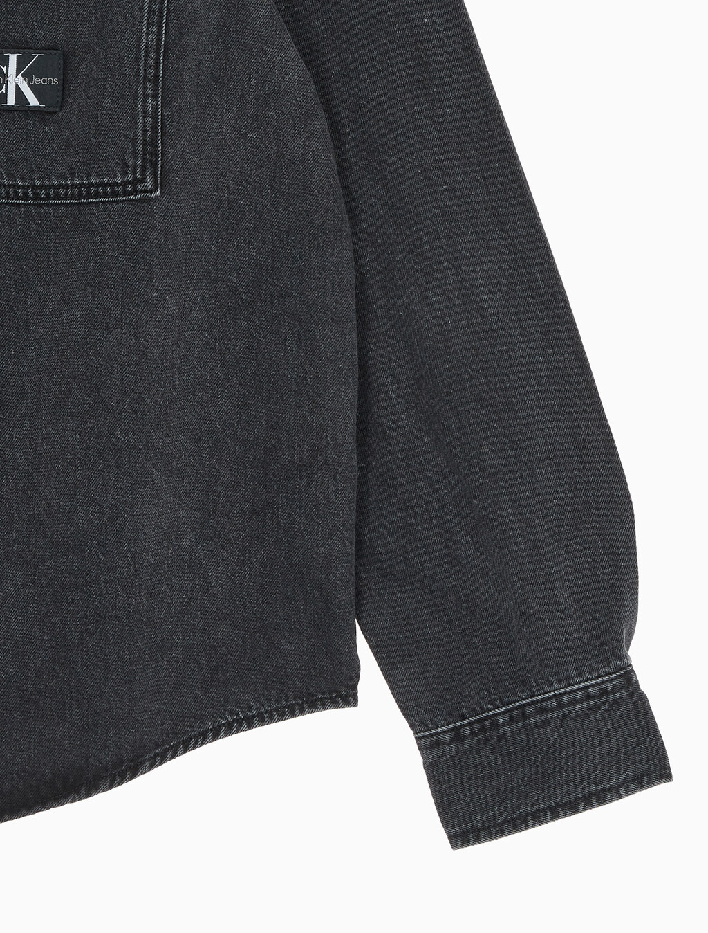 Buy 남성 릴렉스핏 데님 셔츠 in color WASHED BLACK LOGO LACE