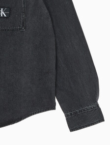 Buy 남성 릴렉스핏 데님 셔츠 in color WASHED BLACK LOGO LACE