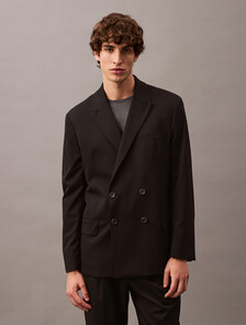 Buy 남성 롱슬리브 울 더블 브레스티드 블레이저 in color BLACK BEAUTY