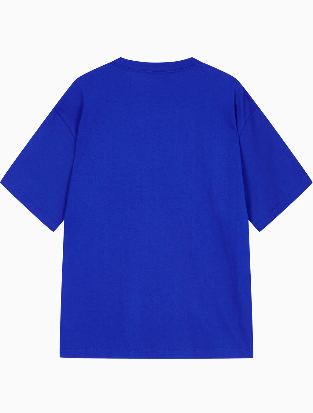 Buy 남성 릴렉스 핏 블락 그래픽 자수 반팔 티셔츠 in color blue
