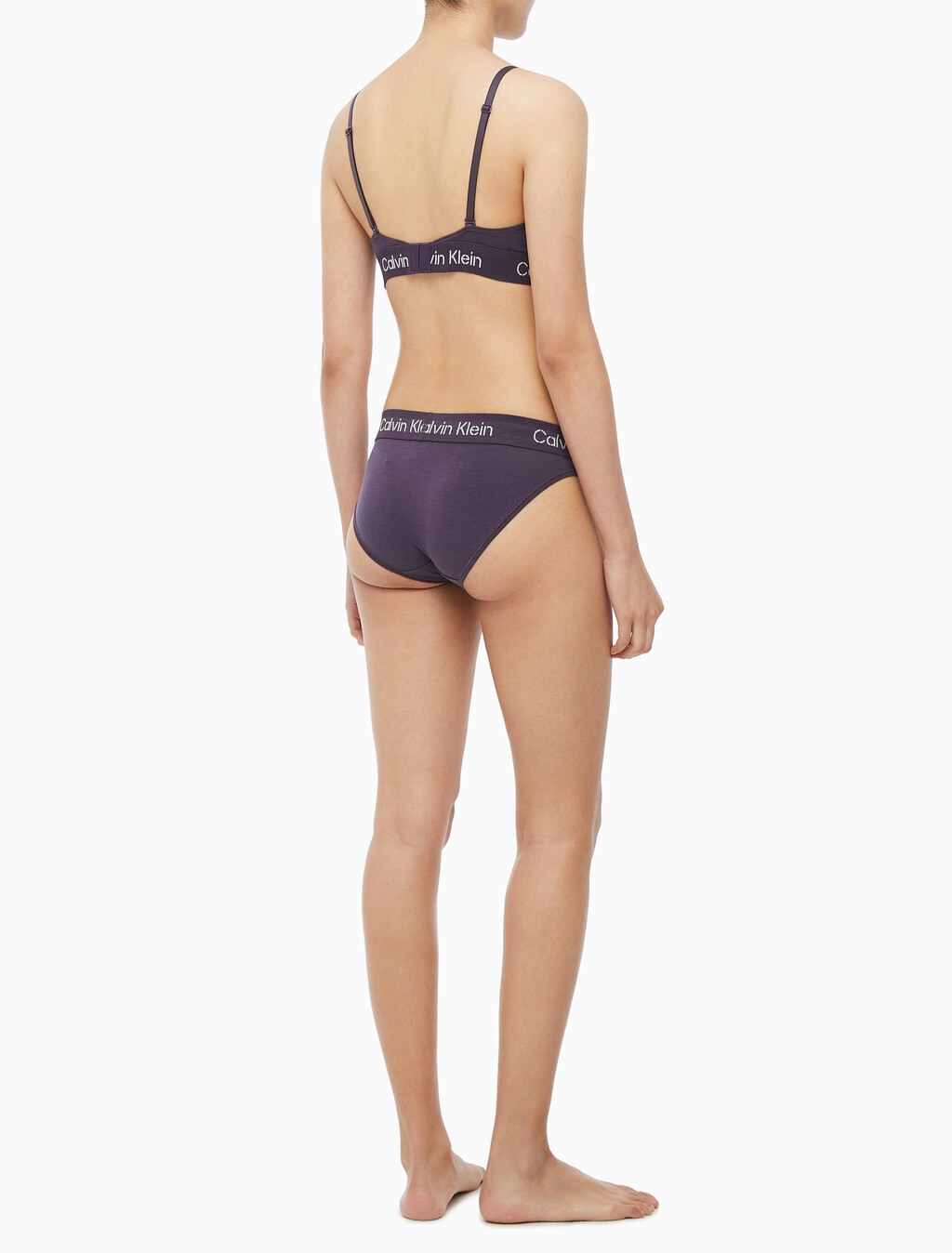 Buy 여성 스텐실 로고 모던코튼 트라이앵글 in color NIGHT SHADE/BONE WHITE LOGO