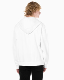Buy 남성 아카이브 로고 플리스 집업 후디 in color BRILLIANT WHITE
