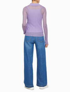 Buy 여성 2 IN 1 폴로 가디건 in color LILAC