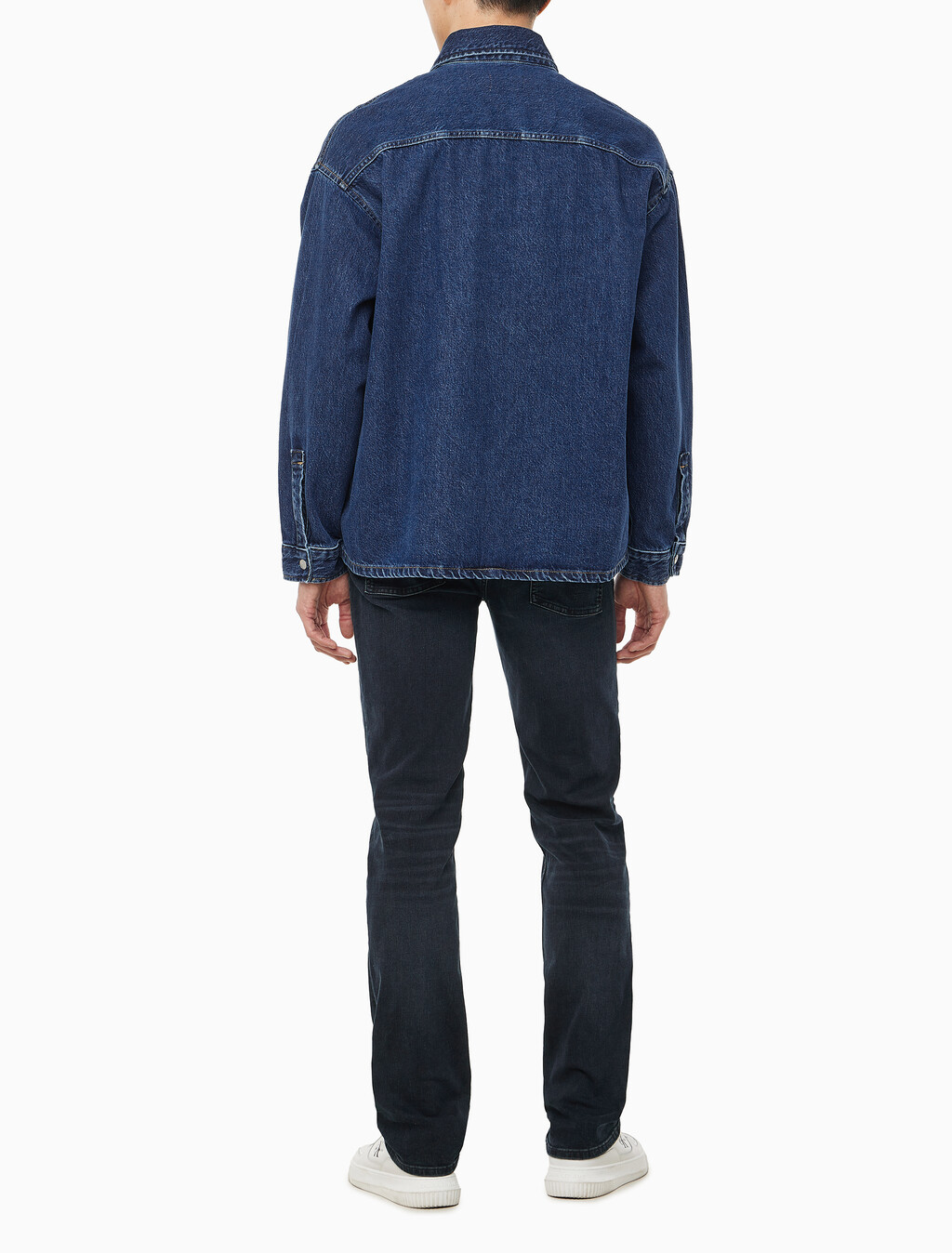 Buy 남성 릴렉스핏 데님 셔츠 자켓 in color BLUE BLACK HANGER LOOP
