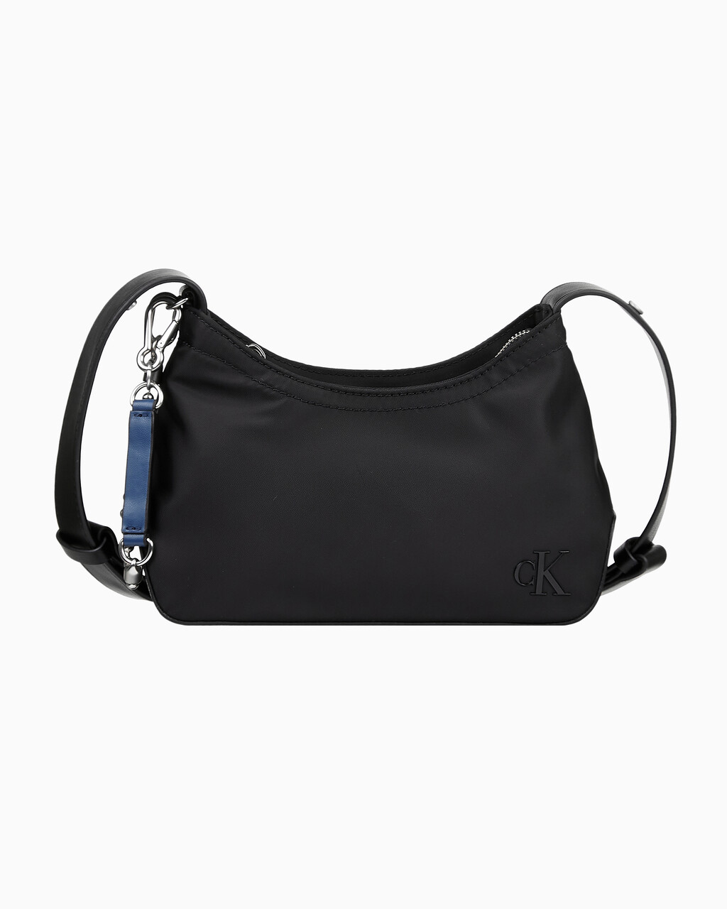 Buy 여성 CKJ 스컬티드 믹스 라운드 숄더백 in color BLACK