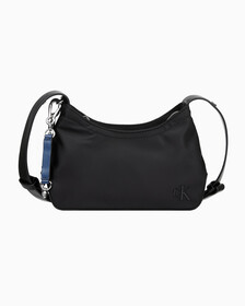 Buy 여성 CKJ 스컬티드 믹스 라운드 숄더백 in color BLACK
