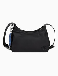 Buy 여성 CKJ 스컬티드 믹스 라운드 숄더백 in color BLACK