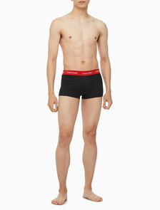 Buy 남성 EU 코튼 스트레치 3PK 로우 라이즈 드로즈 3PK in color BLACK BODIES WITH ARONA/POMPIAN RED/ASHFORD GREY WBS
