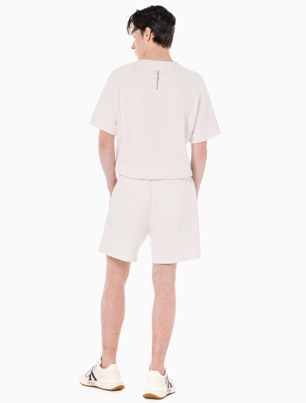 Buy 남성 시즈널 트리플 모노그램 스웨트 쇼츠 in color ANCIENT WHITE