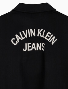 Buy 여성 바시티 폴로 넥 풀오버 스웻셔츠 in color CK BLACK