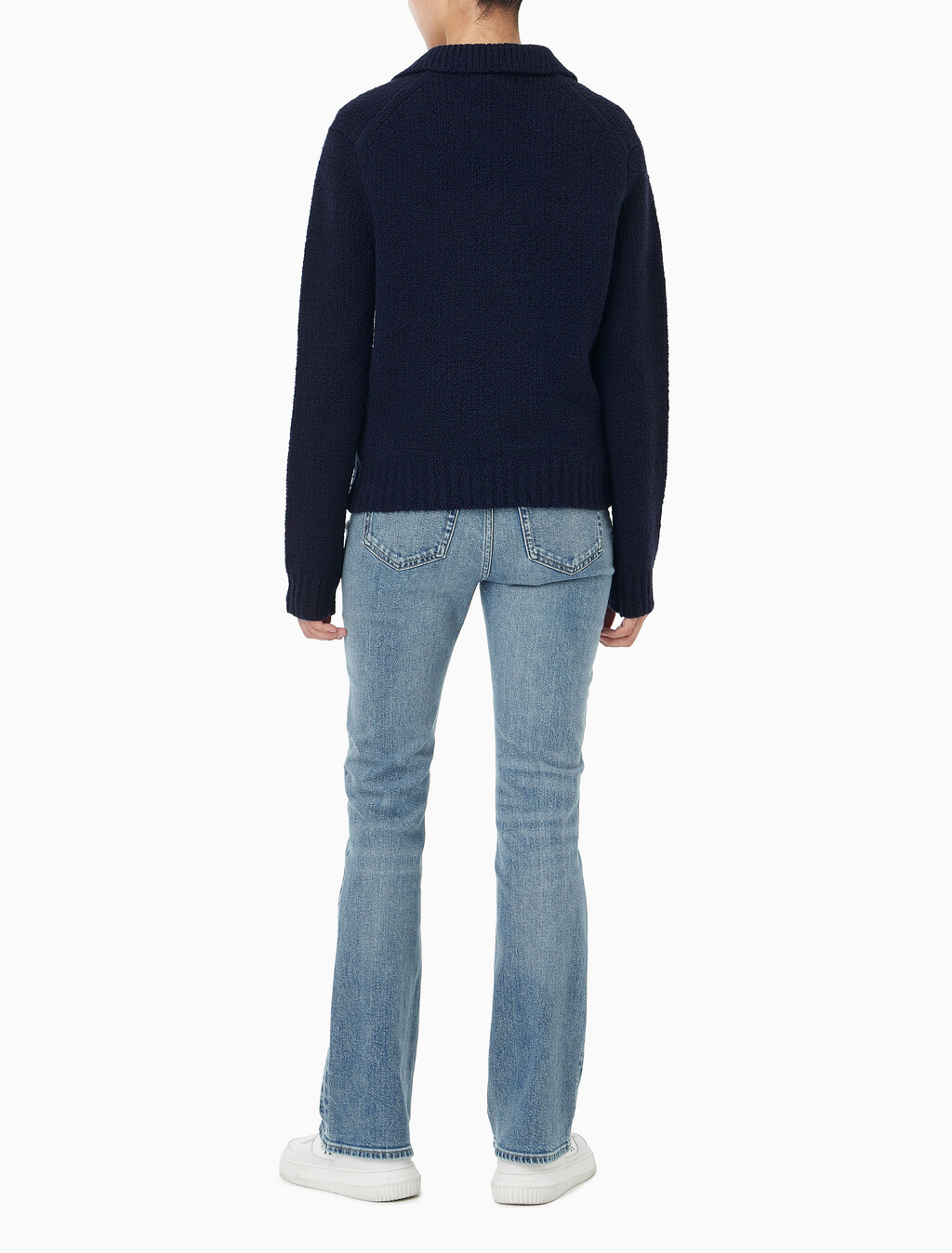 Buy 여성 L/S 부클레 폴로 in color DARK SAPPHIRE