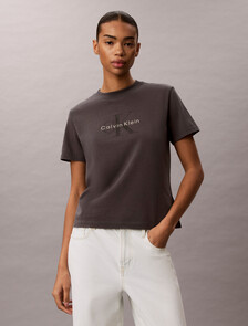 Buy 여성 애시드워시 히어로 모노로고 티 in color CHARCOAL