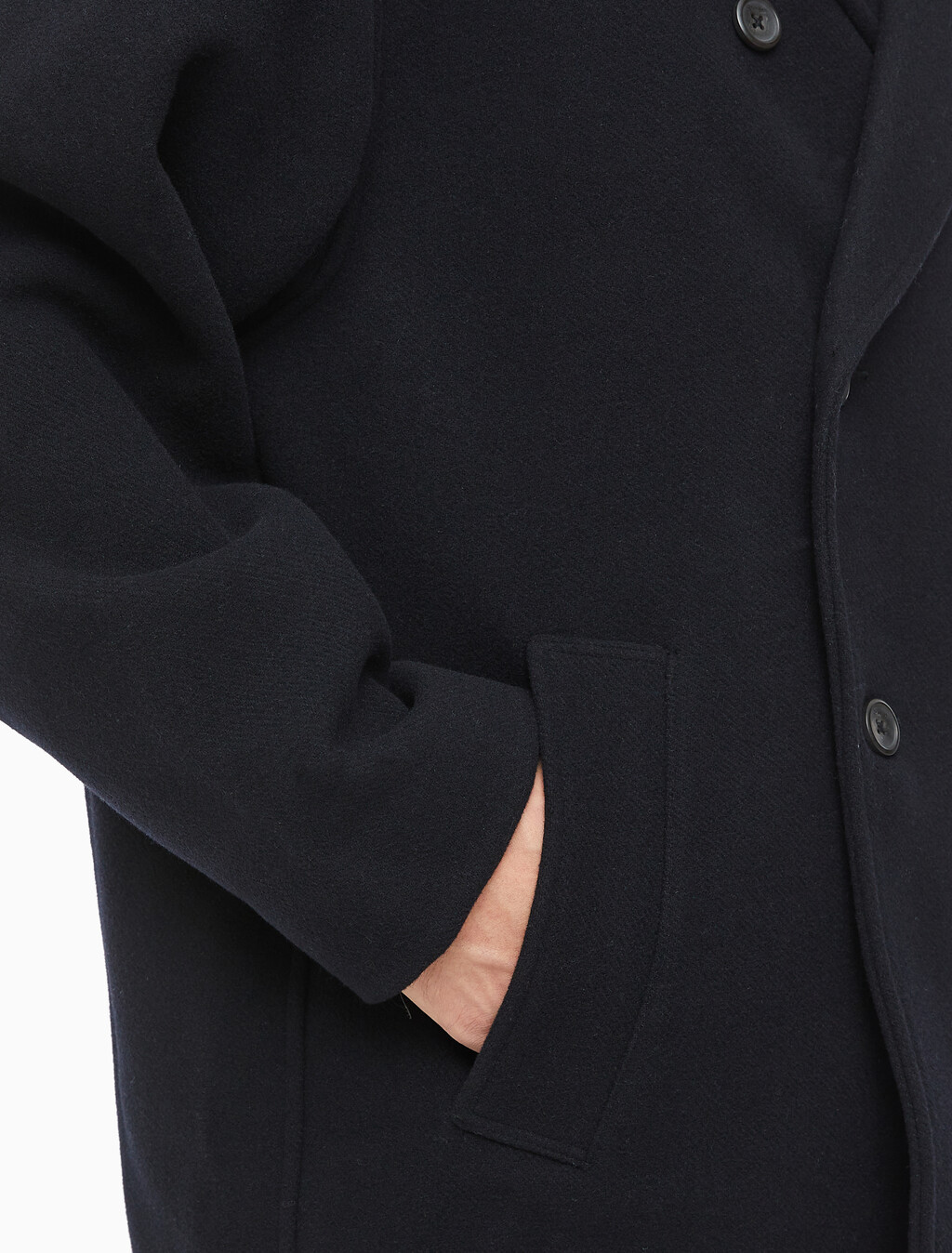 Buy 남성 롱슬리브 더블 버튼 피코트 in color BLACK BEAUTY
