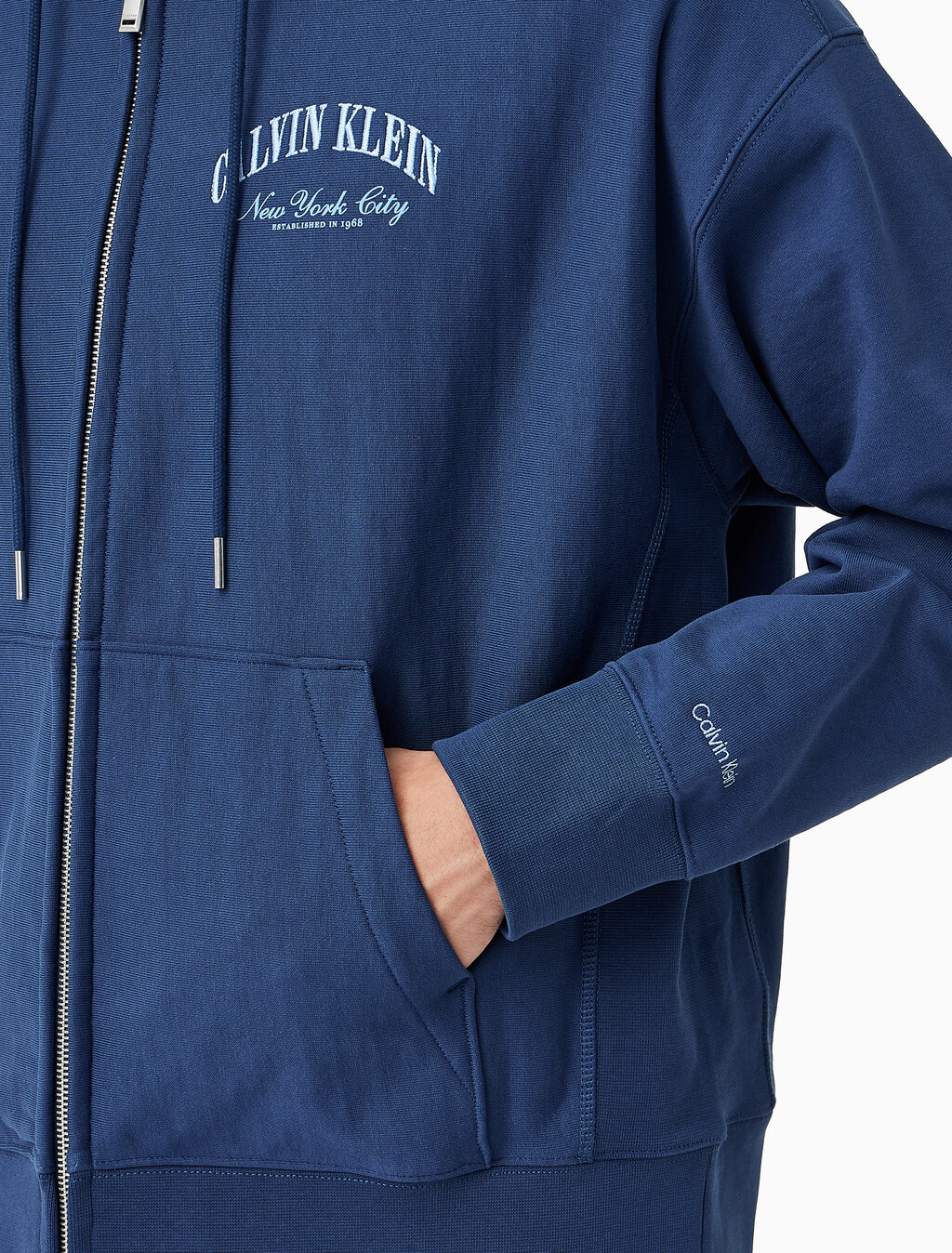 Buy 프리미엄 테리 후드 집업 스웻셔츠 in color Dark Blue