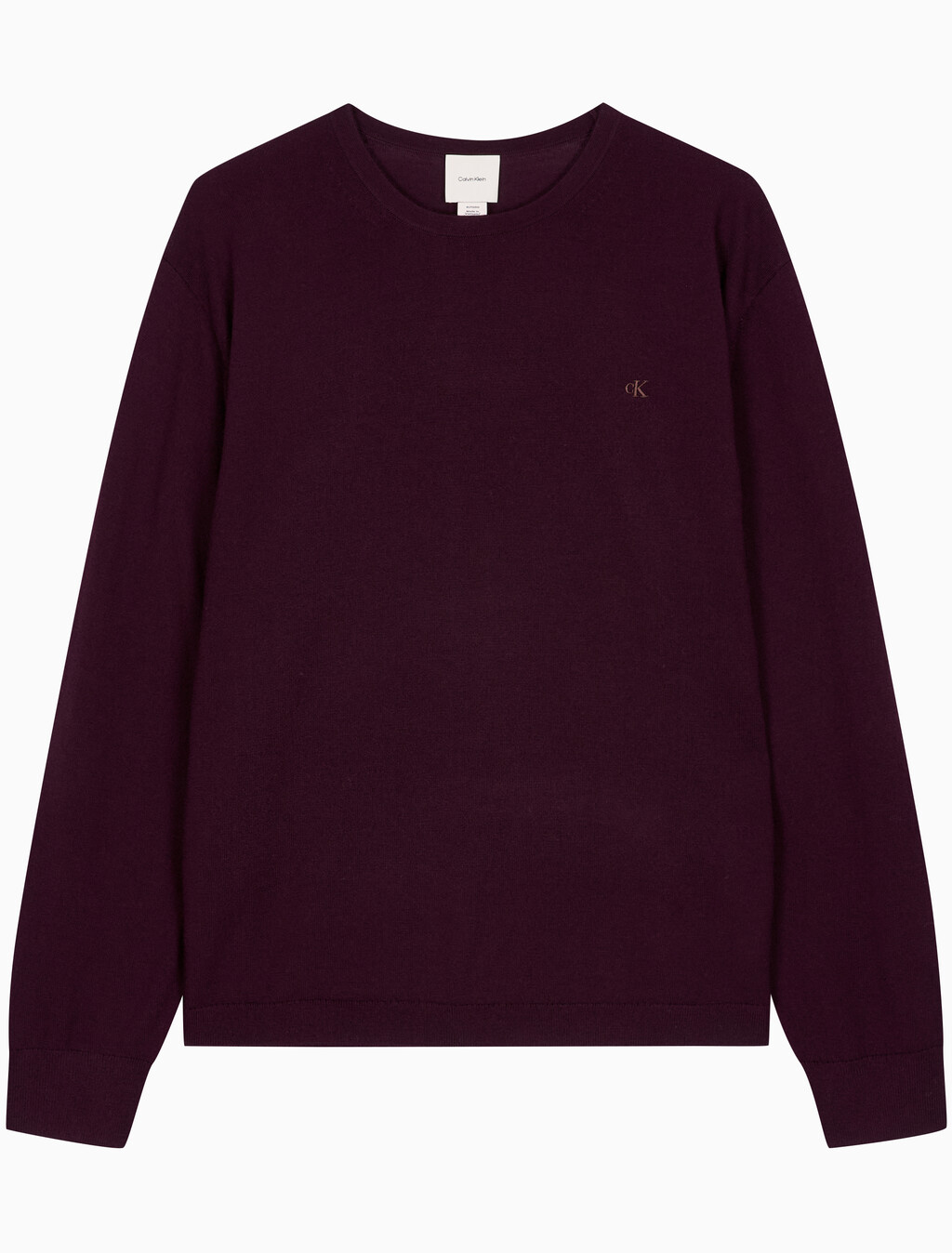 Buy 남성 메리노 울 크루넥 스웨터 in color Crimson red