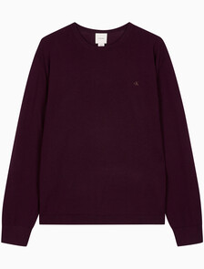 Buy 남성 메리노 울 크루넥 스웨터 in color Crimson red