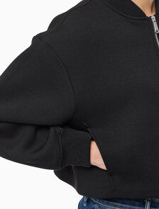 Buy 여성 오버사이즈 스쿠바 집 보머 자켓 in color BLACK