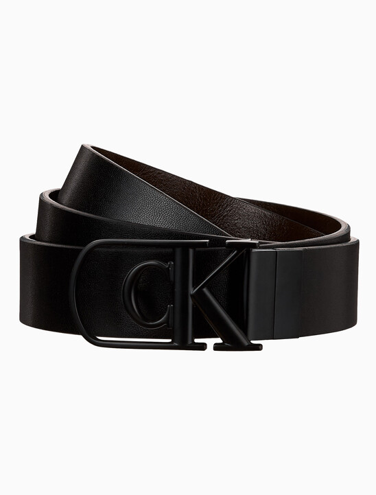 남성 cK 커브드 모노그램 로고 버클 32mm 벨트