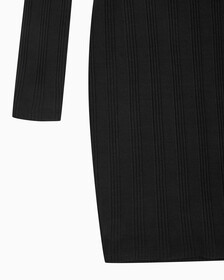 Buy 여성 모노그램 로고 뱃지 폴로 카라 립 원피스 in color CK BLACK