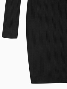 Buy 여성 모노그램 로고 뱃지 폴로 카라 립 원피스 in color CK BLACK