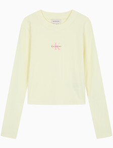 Buy 여성 L/S 모노그램 베이비 티셔츠 in color Light Yellow