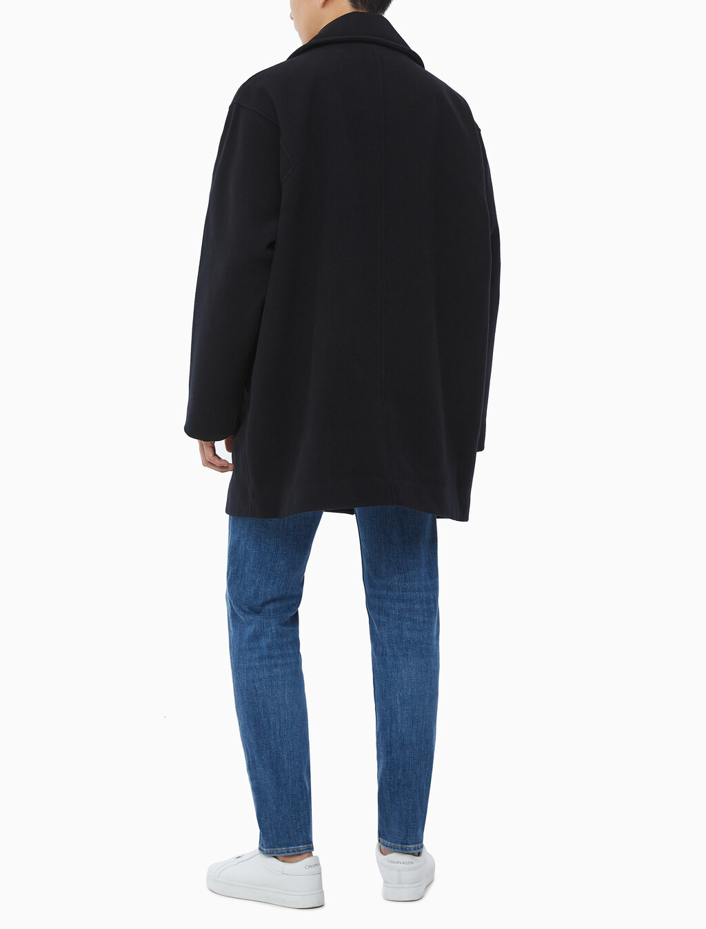 Buy 남성 롱슬리브 더블 버튼 피코트 in color BLACK BEAUTY