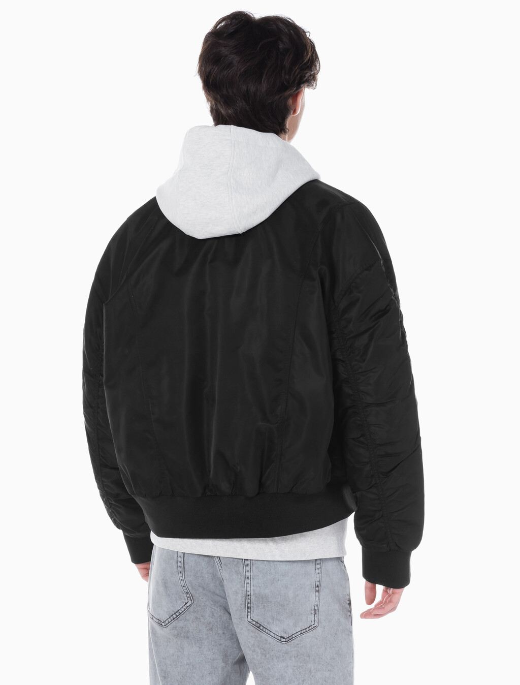 Buy 남성 리버서블 퀼팅 봄버 자켓 in color CK BLACK