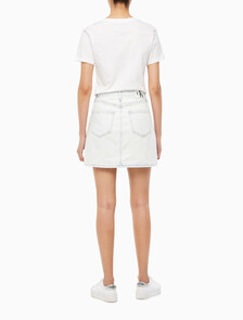 Buy 여성 하이라이즈 미니 데님 스커트 in color CHALKY BLUE