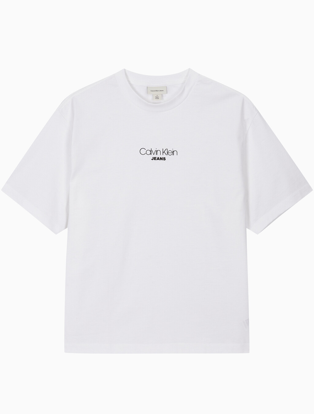 Buy 남성 릴렉스핏 CKJ 그래픽 반팔 티셔츠 in color BRILLIANT WHITE