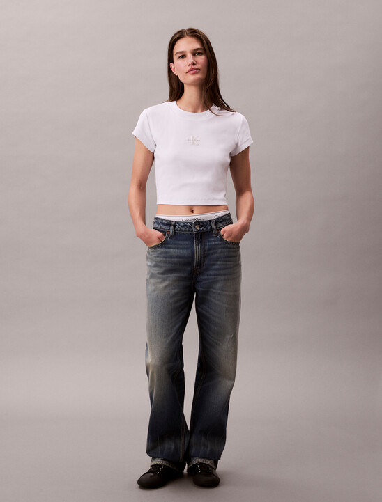 여성 모노그램 베이비 반팔 티셔츠