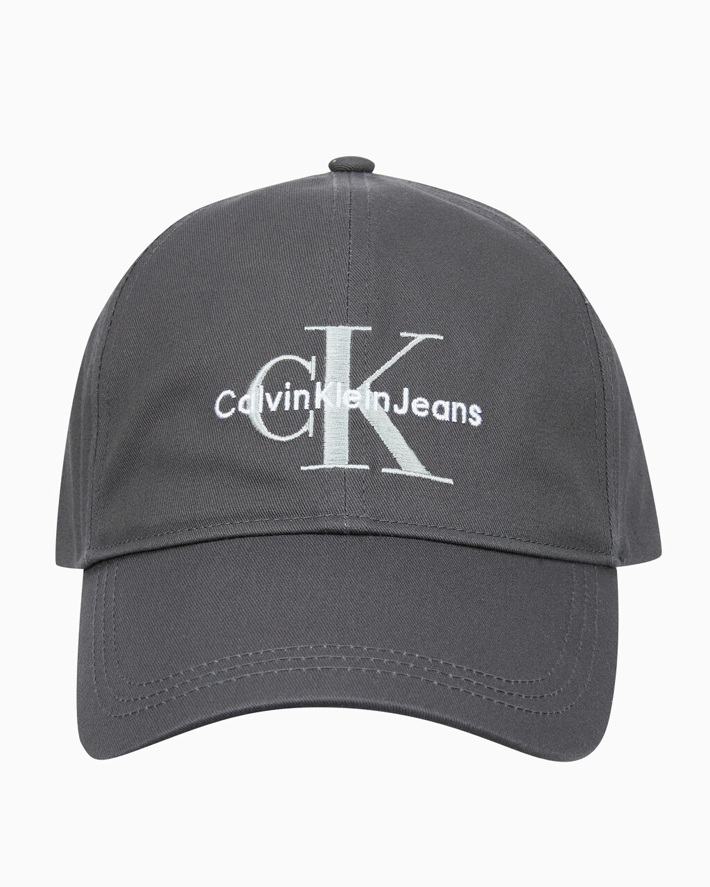 Buy 남녀공용 CKJ 모노그램 엠브로이더리 캡 in color CHARCOAL